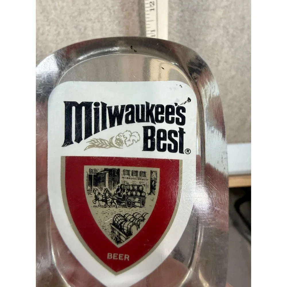 Vintage Milwaukees Best Beer Tap Handle Clear Lucite Acrylic Red Shield Logo
